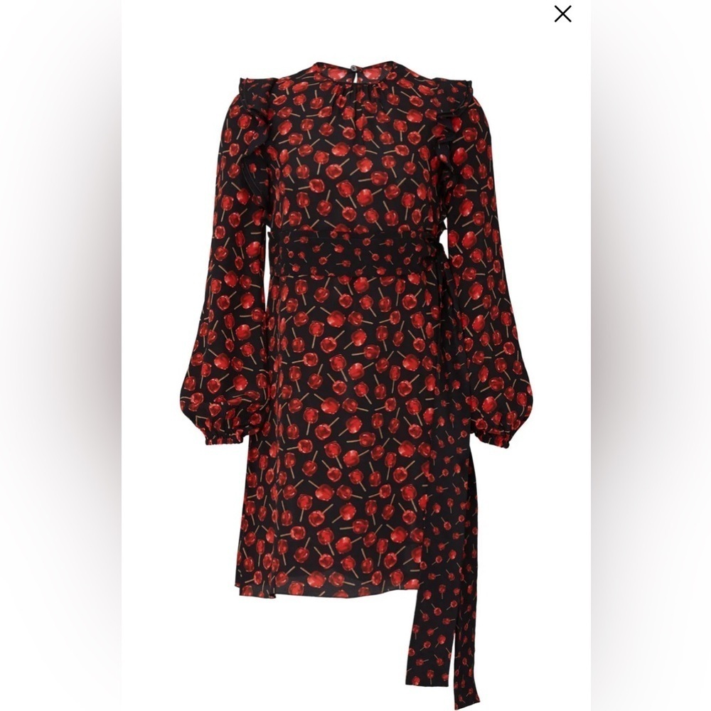 No. 21- Candy Apple Silk Dress. Size Italian 48/US Size 12.